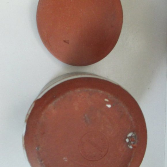 Little Crock with lid Blue Heart vintage Owens Pottery Seagrove North Carolina - Picture 4 of 5